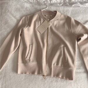 Chic Women's Cream Bomber Jacket